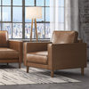 Sunset Trading Prelude 32" Contemporary Top-Grain Leather Armchair in Chestnut