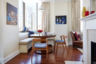 Example of a transitional dining room design in New York