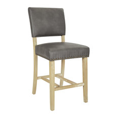 Office Star Products - Carson Counter Stool, Elite Espresso Bonded Leather, Elite Pewter Leather - Bar Stools and Counter Stools