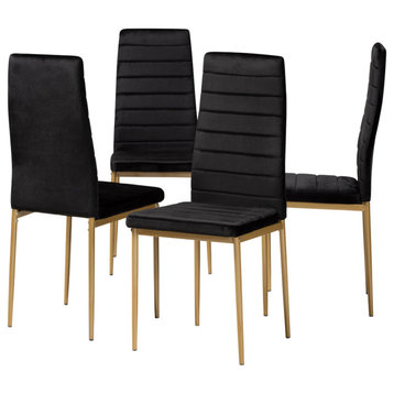 Seal Glamour 4-Piece Dining Chairs, Black