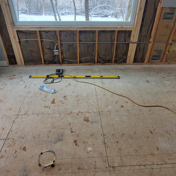 Framing and subfloor prepped for hardwood