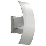 Quorum - Quorum Curvo 12" 2-LT Outdoor LED Wall Sconce 9720-16 - Brushed Aluminum - This 12" 2-LT Outdoor LED Wall Sconce from Quorum has a finish of Brushed Aluminum  and fits in well with any Contemporary style decor.