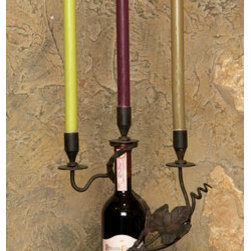 Wrought Iron 3-Vine Candleholder - Candleholders