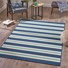 Noble House Tuvia 90x63" Indoor Fabric Geometric Area Rug in Blue and Ivory