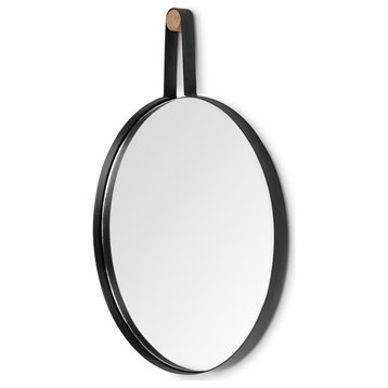 Collie Black Metal Frame With Hanger 20" Round Mirror