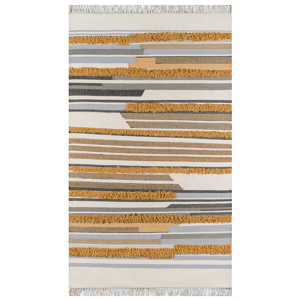 Novogratz by Momeni Indio Hand Made Wool Area Rug, Mustard, 7'6