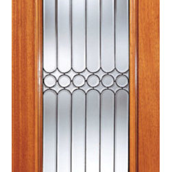 Symmetrical Design Beveled Glass Front Single Door, Full Lite - Front Doors