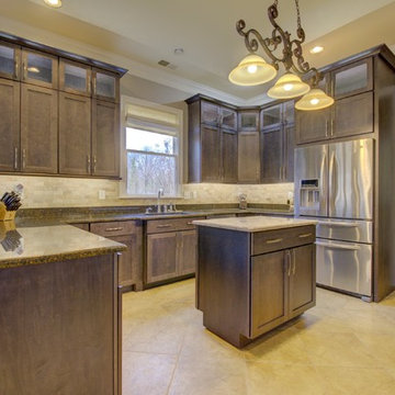 Balanced Kitchen Remodel with Dark Wood Cabinets