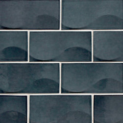 Robert A. M. Stern Collection Wave Deep Sea 3" x 6" - Wall And Floor Tile