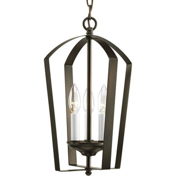 Roseto PP4569 Lily 3 Light 10"W Taper Candle Chandelier - Antique Bronze