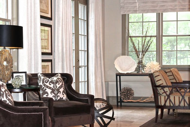Inspiration for a transitional basement remodel in Atlanta