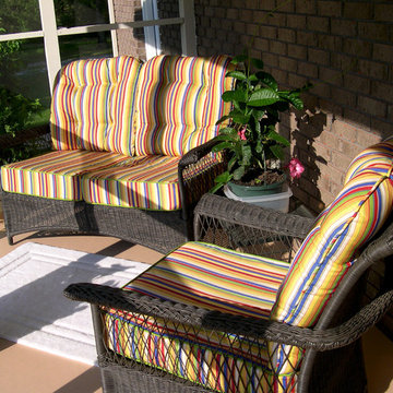 Striped Wicker Furniture Cushions