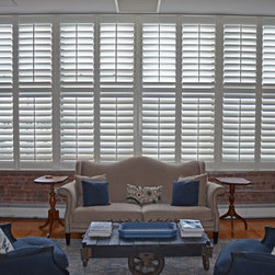 Custom Composite Shutters for Living Room Windows - Interior Shutters