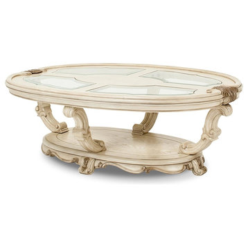Aico Platine de Royale Oval Cocktail Table, Champagne 09201-201
