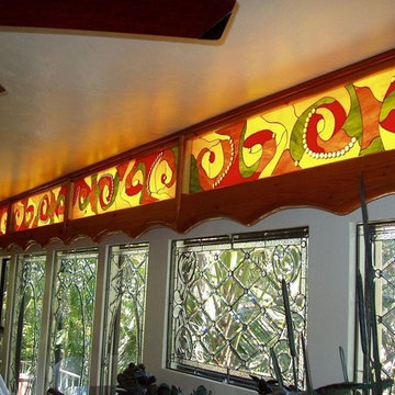 Professionally installed stained glass panels
