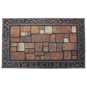 Welcome Stones Printed Flocked Doormat 18X30