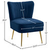 Tess Channel Tufted Velvet Upholstered Accent Chair, Navy