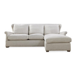 Haven Belgian Linen Upholstered Wingback Sectional Sofa - Sectional Sofas