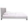 63 Inch Queen Bed Light Grey Fabric Grey Contemporary