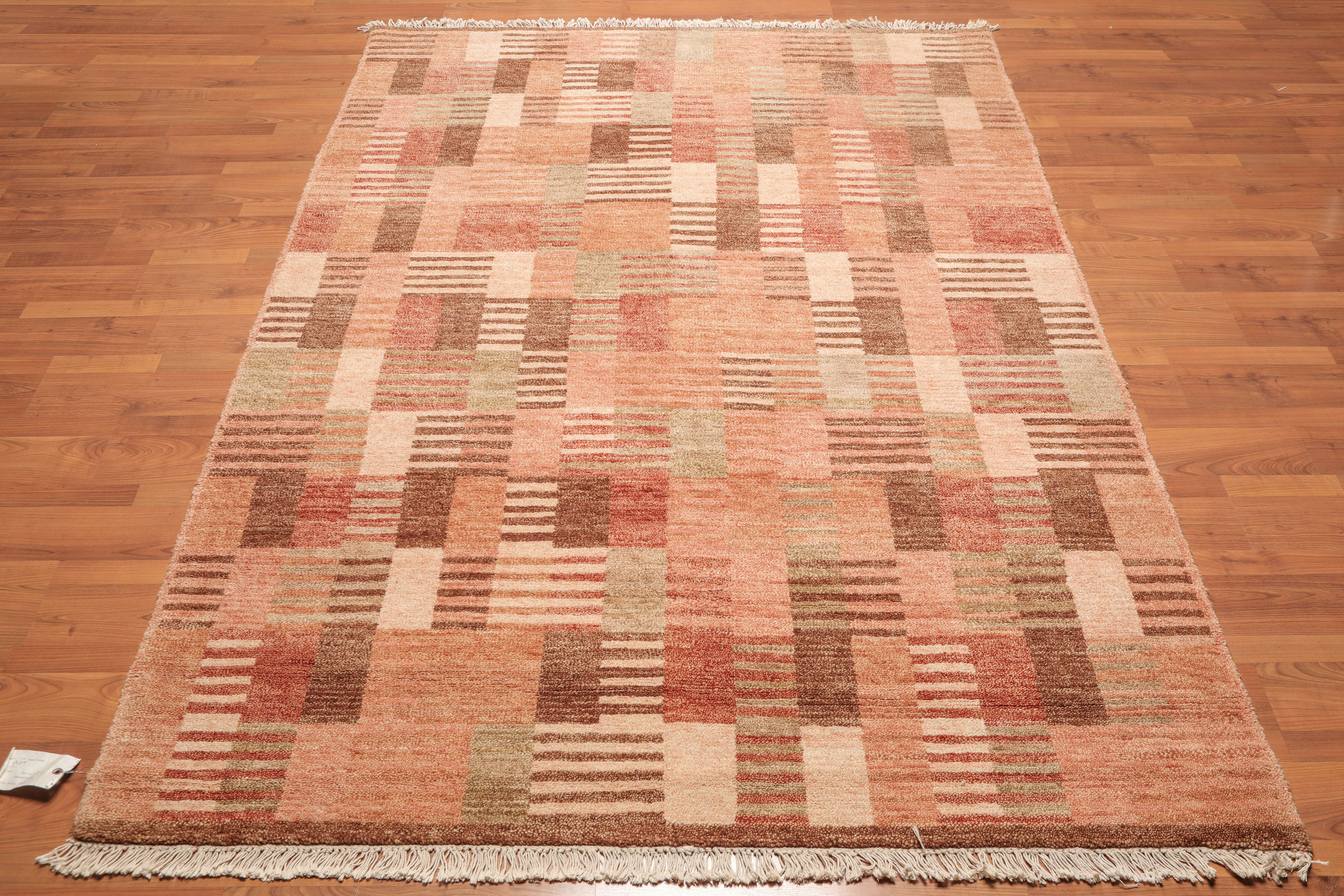 Rust Beige Color Tibetan Rug, 6'2