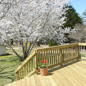 Macon GA pressure-treated wood deck and railing