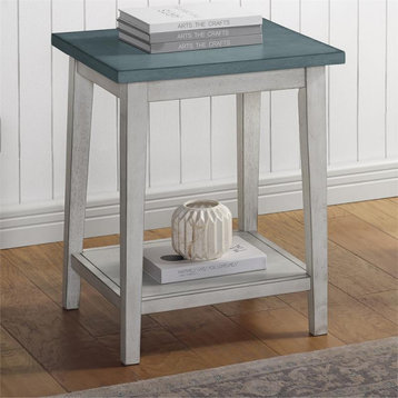 Furniture of America Deldrin Wood 1-Shelf Side Table in Light Green