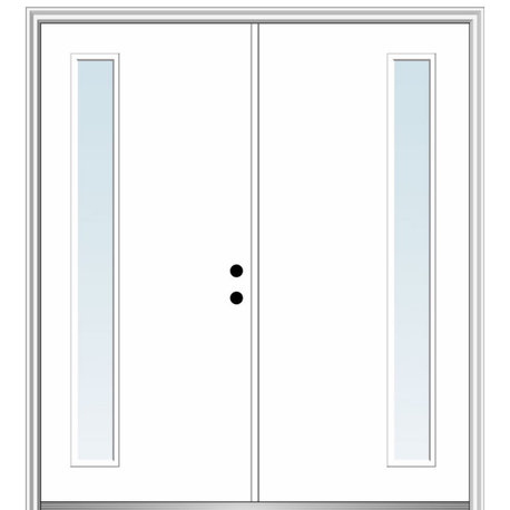 72"x80" 1 Lite Clear Left-Hand Inswing Primed Fiberglass Door, 4-9/16"