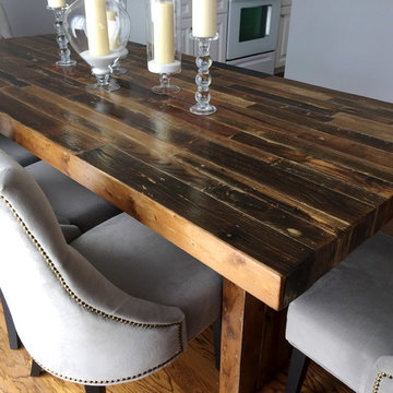 Glam with a touch of rustic dining room.