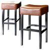Duff Backless Leather Bar Stools, Set of 2