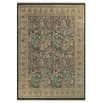 Bareens Designer Rugs - Inkalab Pak Persian Jeannie Black/Beige Wool Rug - 10'0'' x 14'3'' - Designed with mesmerizing intricacy and gorgeous color palette, this hand-knotted masterpiece demonstrates the beauty and electrifying thrill of Pak Persian art. These meticulously hand-knotted Pak-Persian rug is made with pure wool and features breathtaking traditional, transitional, and tribal designs in bold luxurious color pallets. Known for their intricate designs these rugs are a reproduction of Persian rugs, made in Pakistan with unique Mughal designs. Made by master weavers using the same Persian texture, design and dying technique, we wanted to produce the most significant manifestation of Persian art, life, and culture. This rug is most famous for its exceptional quality, incredible designs, patterns, and vibrant rich color. Pak-Persian rugs made with Persian weave with high knot counts, which enables the high intricacy and detail found in the patterns are also referred to as "State of art", each color adds a rich beautiful detail in the artwork of this rug. The design, color, and beautiful chromatic composition with a vibrant sheen with intricate designs, exude beauty, elegance, and quality make this rug a masterpiece of its own.