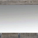 My Barnwood Frames - Rustic Mirror, Barnwood Style With Iron Hooks, 22"x26" - Rustic mirror and coat rack all in one. This rustic reclaimed wood mirror is handcrafted from natural barnwood, weathered and aged personally by Mother Nature. Eco-friendly and functional at the same time, you'll bring light and space into a room and even have a place to hang your hat at the same time. Frame face is a flat, reclaimed barn wood frame with iron hooks attached. Perfect for southwestern, western, cabin, or even coastal decor, this mirror would look great in even more contemporary settings. Mirrors are sold according to their exterior dimensions. Natural reclaimed wood (barn wood). Includes 3 or more iron hanging hooks. Handcrafted in the USA. Natural Reclaimed Barnwood. Includes D-ring hanging hardware. The Width of the frame is 4 inches wide