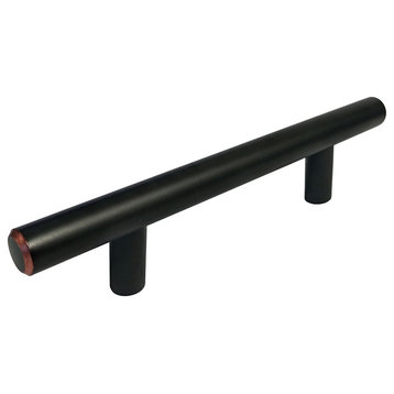 Dark Oil Rubbed Bronze Stainless Steel Solid Bar Pull, 5"-128mm