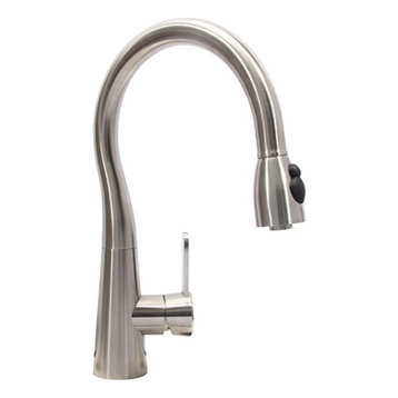 BOANN Sophia 16.75" 304 Stainless Steel Pull-Out Kitchen Faucet