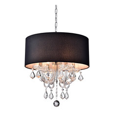Anona 4-Light Black Drum Chandelier