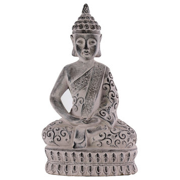 Cement Meditating Buddha Pointed Shisha Sculpture