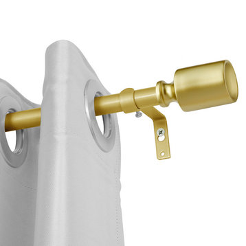 Utopia Alley Curtain Rod With Decorative Cap Finial, 48-86", Gold