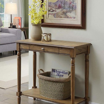 French Country Hall Table with Drawer and Shelf