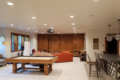 Design ideas for a contemporary basement in Boise.