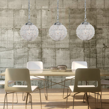 Newbury Collection 1-Light 10" Antique Pewter Mini Chandelier with Hand Cut Crys