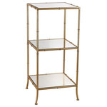 Elk Home - Bamboo Shelving Unit - The Sterling Bamboo Shelving Unit measures 14"L X 14"W X 31"H. This beautiful shelfing with a Gold Leaf and Mirror finish shows appeal and a creative but, stylish way for storage.