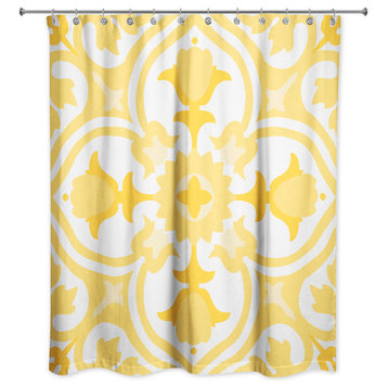 Tile Shower Curtain, Yellow