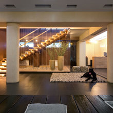 indoor landscape under stairs