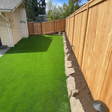 Paver Patio with Planter Boxes and Water Feature