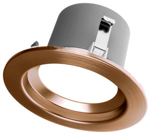 DCR4 LED Recessed Downlight Retrofit Light Fixture, Aged Copper, Smooth, 5000k