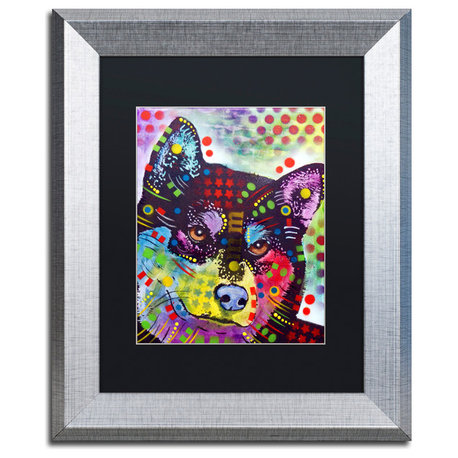 Dean Russo 'Shiba Inu' Framed Art, Silver Frame, 11"x14", Black Matte