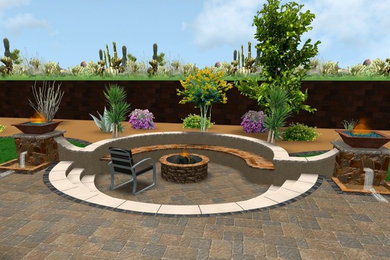 Example of a mid-sized trendy patio design in Phoenix