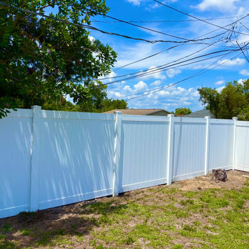 White vinyl fence