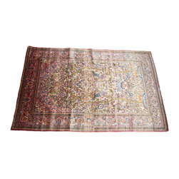 Tree of Life Persian Silk Kashan rug circa 1900 - Floor Rugs