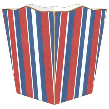 Red, White and Blue Bold Stripes Wastepaper Basket