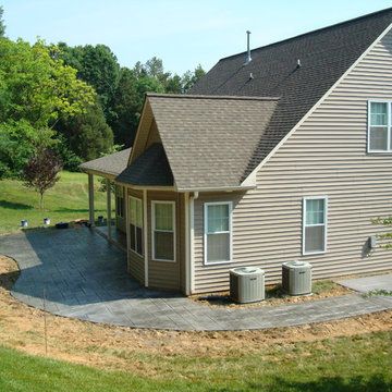 Stained Porches and Stamped Patio in French Grey, with Slate Green Release